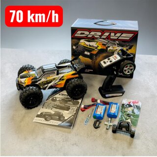 Ferngesteuertes RC AUTO PRO mit 70 km/h inkl. 2tem Akku - Brushless Motor 4WD Offroad High Speed mit LED