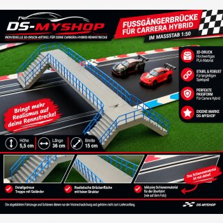 Fußgängerbrücke 1:50 für Carrera Hybrid – 3D-Druck von DS-MYSHOP