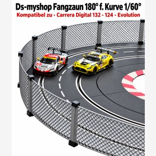 Fangzaun für Carrera Digital 124 - 132 - Evolution Kurve 1/60° für 180°