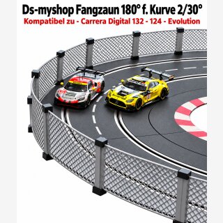 Fangzaun für Carrera Digital 124 - 132 - Evolution Kurve 2/30° für 180°
