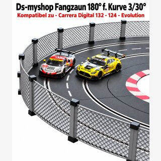 Fangzaun für Carrera Digital 124 - 132 - Evolution Kurve 3/30° für 180°
